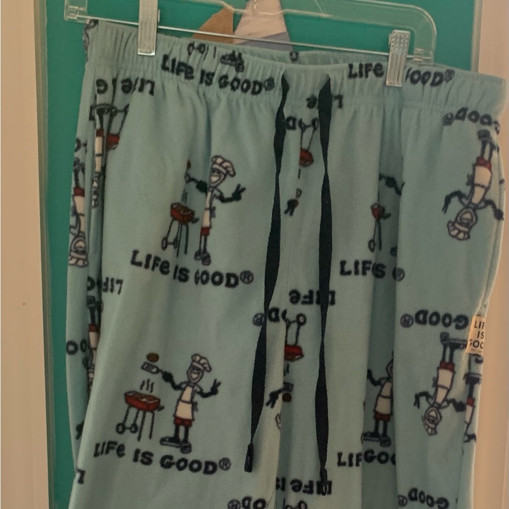 4/$15 LIFE IS GOOD  Grilling Fleece Pajama Bottoms Lounge Pants Mens - Picture 2 of 5